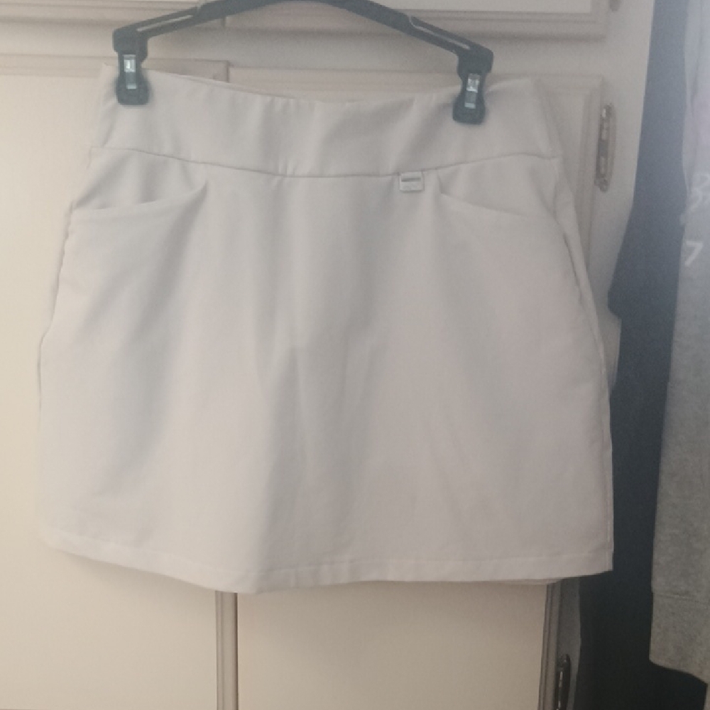 White Skirt with Logo Detail